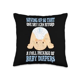 parents newborn active baby diaper pants labor baby wipes Throw Pillow