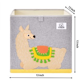 CLCROBD Foldable Animal Cube Storage Bins Fabric Toy Box/Chest/Organizer for Toddler/Kids Nursery, Playroom, 13 inch (Alpaca)