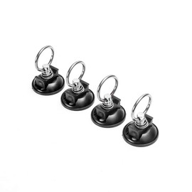 Oldbones 1.86" L Track Tie Down System Kits Round Anchor Point Tie Down Kit Quick Release Tie Down Anchor -4Packs in Black