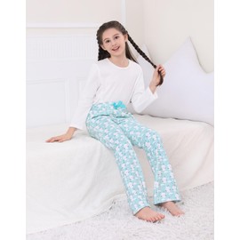 HDE Girl's Fleece Pajama Pants Kids Sleepwear Fuzzy Plush PJ Bottoms w/Pockets Cute Snowmen - 10-12