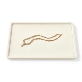 Woodten Microfiber Jewelry Display Flat Tray for Rings Earrings Necklace Bracelet, Jewelry Photograph Display Catchall Organizer Tray Dish(L)