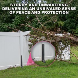 IRONBARBIE Thickened Fence Post Repair Stake, Fence Post Repair Kit, Brackets Mender for Repair Leaning 4x4/6x6 Wood Fence Post Support (B1, Thickened 11-Gauge, 4 Pack/Black)