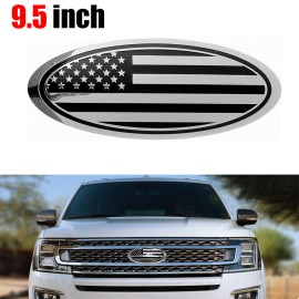 JYMAOYI 9.5" US Flag Oval Emblem Badge Front Grill For Ford F150 2015-2021 Accessories