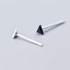 Silver 925 Silver Earrings, Gold 18K Coating, Hypoallergenic, Triangle, Screw