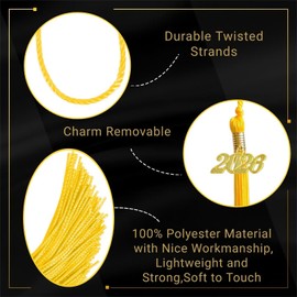 GRADFTY 2026 Tassel Graduation,Gold Tassel 2026 for Grad Cap and Graduation Ceremony Accessory Decoration