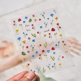 Magrace Flower Nail Stickers for Spring 5D Self-Adhesive Nail Art Decals for Women Flower Stickers Decoration