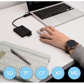 REAGLE 5-in-1 TF SD MS CF XD MicroSD Card Reader USB C OTG 5Gb/s Adapter 2-in-1 Port USB-C USB-A USB 3.2 Gen 1 Compatible with Phone Laptop Desktop