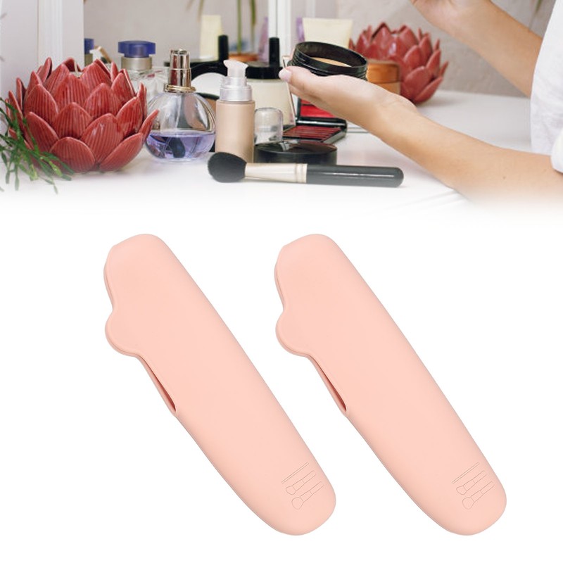 2PCS Silicone Makeup Brush Holder Waterproof Soft Portable Cosmetic Storage