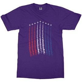 Threadrock Kids Red White Blue Air Force Flyover Youth T-Shirt M Purple