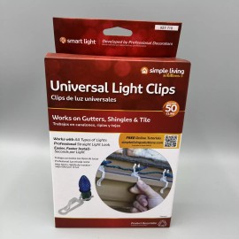 Simple Living Solutions 50 Universal Light Clips! Simple Living Solutions For Gutters, Shingles & Tile