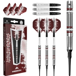 Mission | Madars Razma Darts | Soft Tip Darts Set | 95% Tungsten Barrel | Includes 1 Set of Dart Flights and Stems | 21g.