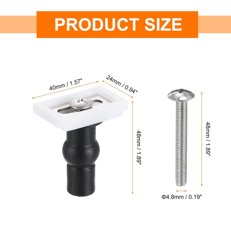 sourcing map 2Pcs Toilet Seat Cover Hinge, 40mm Blind Hole