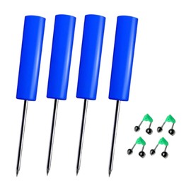 SM SunniMix 4 Pieces Fishing Rod Holders Racks Lightweight PVC Practical Ground Support Fishing Rod Pole Holders for Sea Beach Bank Shore , Blue