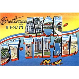Greetings from Avon-by-The-Sea, New Jersey - 1930's - Vintage Postcard Poster