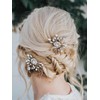 Heread Pearl Bride Wedding Hair Pins Silver Rhinestones Bridal Hair