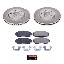 Power Stop SC2435 Front Brake Kit With Semi-Coated Brake Rotors and Ceramic Brake Pads & Hardware For Honda Odyssey 2005-2010 [Application Specific]