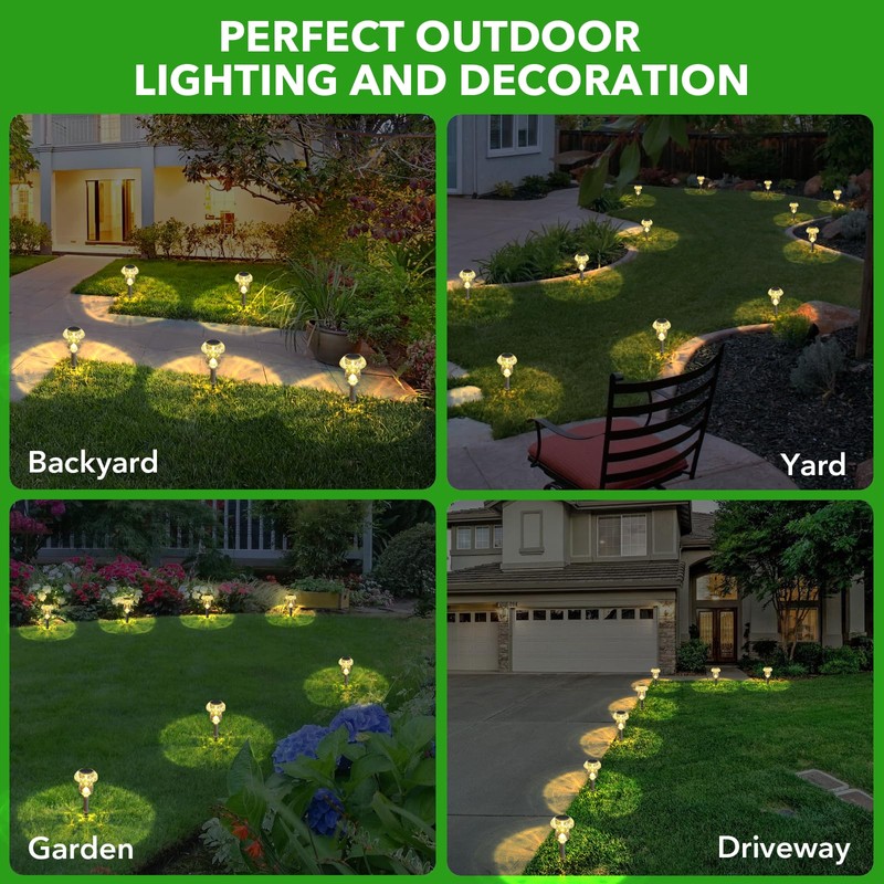 Benany Solar Lights Outdoor, 8 Pack Mushroom Lights Outside Waterproof,