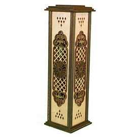 Tanno Design® Japan Incense Tower Incense Holder Amida Pear Tree / Walnut Brown, Pear wood brown
