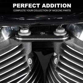 NICECNC Black Horn Relocation Kit Compatible with Harley M8 Engine Touring Models, Road King Special FLHRXS 2017-2023, Electra Glide Standard FLHT 2017-2023, Street Glide CVO FLHXSE 2017-2023,See Fit!