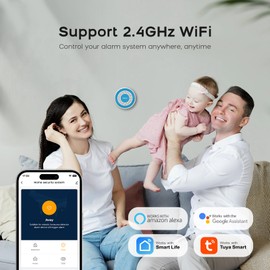 XNH 2.4GHz WiFi Security System for Home, Pack of 5 Alarm System for Home, Apartment with App, 100 dB Siren, Motion Sensor, Door Window Sensors, Remote Control, Works with Alexa
