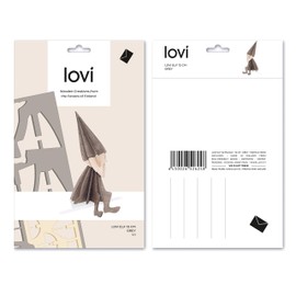 Lovi 12cm GY Gray Birch Elf Ornament Card Assembly, Made in Finland