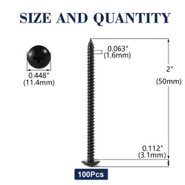 #10 x 2" Wood Screw 100Pcs Truss Head Phillips 18-8 (304) Stainless Steel Fast Self Tapping Screws Black Oxide by SG TZH