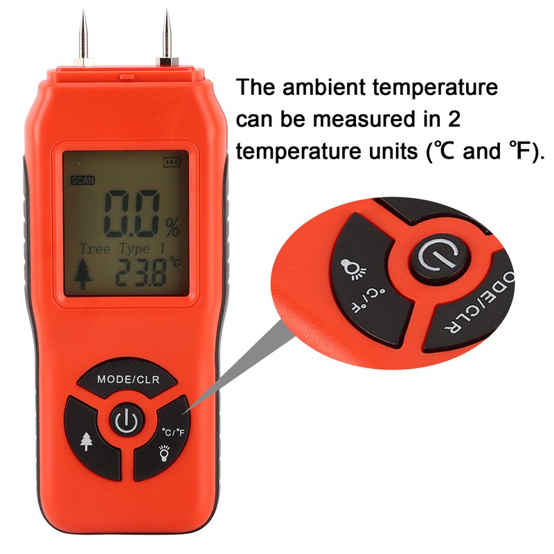 Professional Handheld Digital Wood Moisture Meter Portable LCD Display Wood