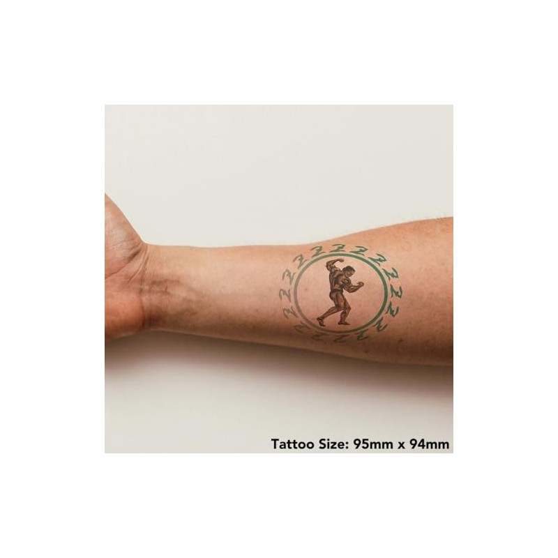 'Muscle Man' Temporary Tattoo - Water Resistant, Skin-Safe, Non-Toxic Transfer