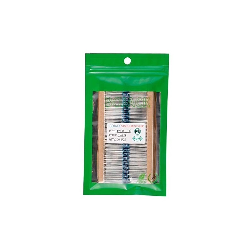 BOJACK 120 Ohm Resistors 1/4 W ±1% Metal Film Single