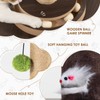 32''Cat Scratching Post, Natural Sisal Cat Scratcher with Toy &
