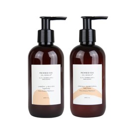 Remedios del Bosque Kit Cuidado Corporal, Incluye Jabón Líquido y Crema Corporal Limpia y Humecta la Piel Aroma Flores Silvestres, Piel Fresca y