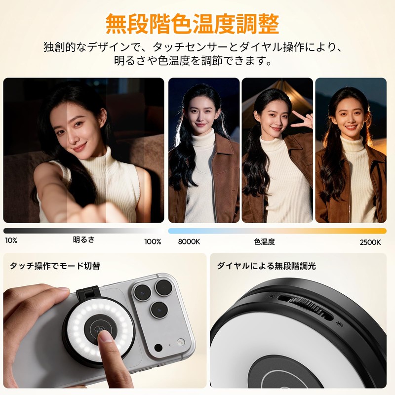 Ulanzi LM21 Ring Light, Selfie Light, MagSafe Compatible, Ultra Thin,
