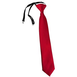 TigerTie Security tie in plain colour, pre-tied elastic band, Traffic red