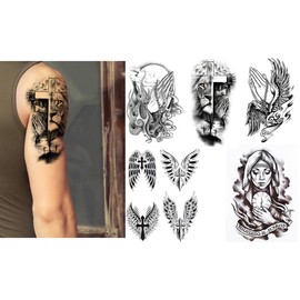 5 Sheets Temporary Saint Mary Religious Cross Tattoo Praying Hand Tattoo Maria5