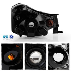 AKKON - Fits 2008-2011 Ford Focus SEL Model OE Black Factory Style Headlights Pair Replacement - Left Driver Side