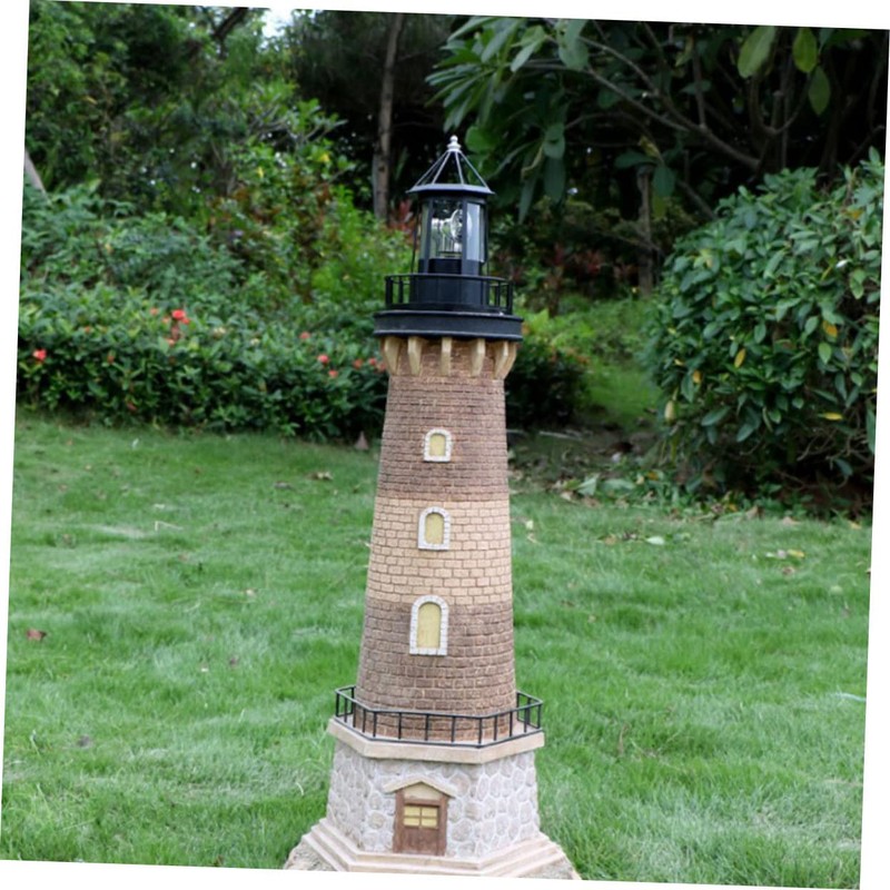 DOITOOL Led Solar Revolving Lighthouse Light Outdoor Rotating Landscape Lamp