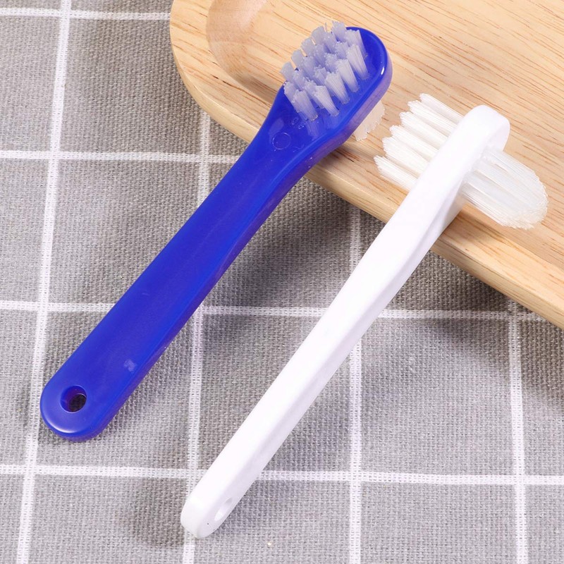 Healifty Denture Brush Double Sided Cleaning Brush Pack of 2
