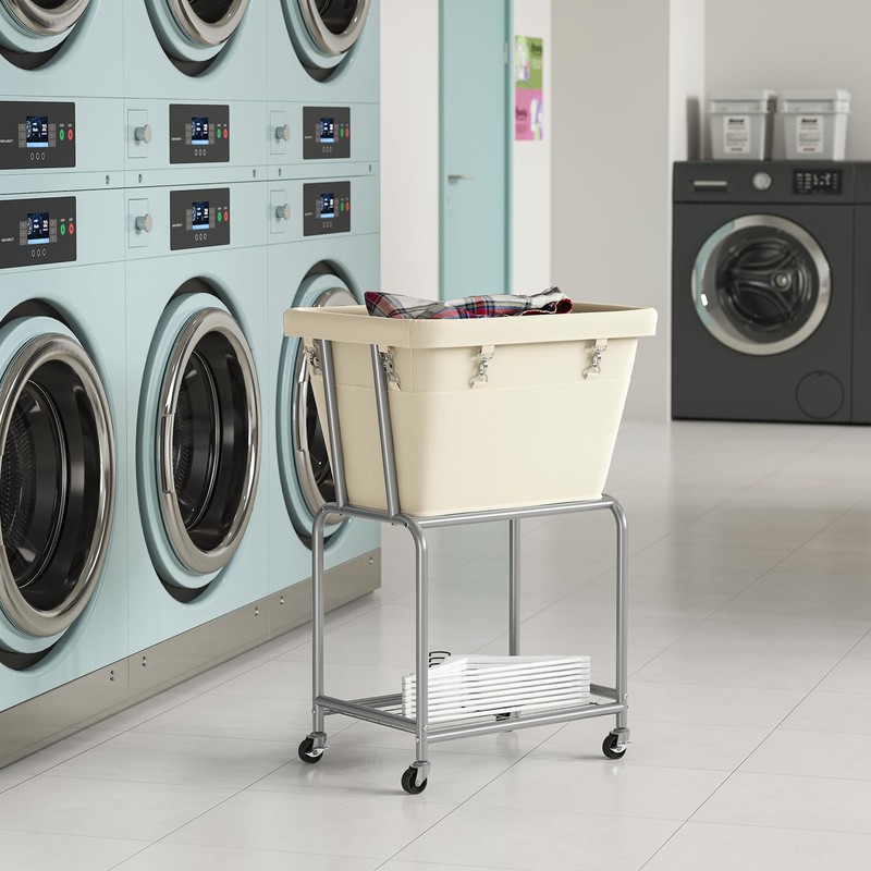 ELYKEN Rolling Laundry Hamper with Wheels, Laundry Cart with Removable