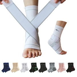 ABIRAM Ankle Brace for Women & Men, Ankle Compression Sleeve, Foot Sleeve with Wrap, Ankle Support, Foot Brace for Sprained Foot & Arch, Plantar Fasciitis Relief Socks, Achilles Tendonitis, Sports