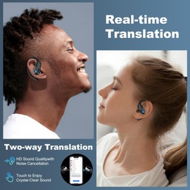 RIFESI Wireless Earbuds, Language Translation Earbuds, 3-in-1 AI Real Time Translator, Compatible with iOS & Android, Ideal for Travel, Work & Study-Black