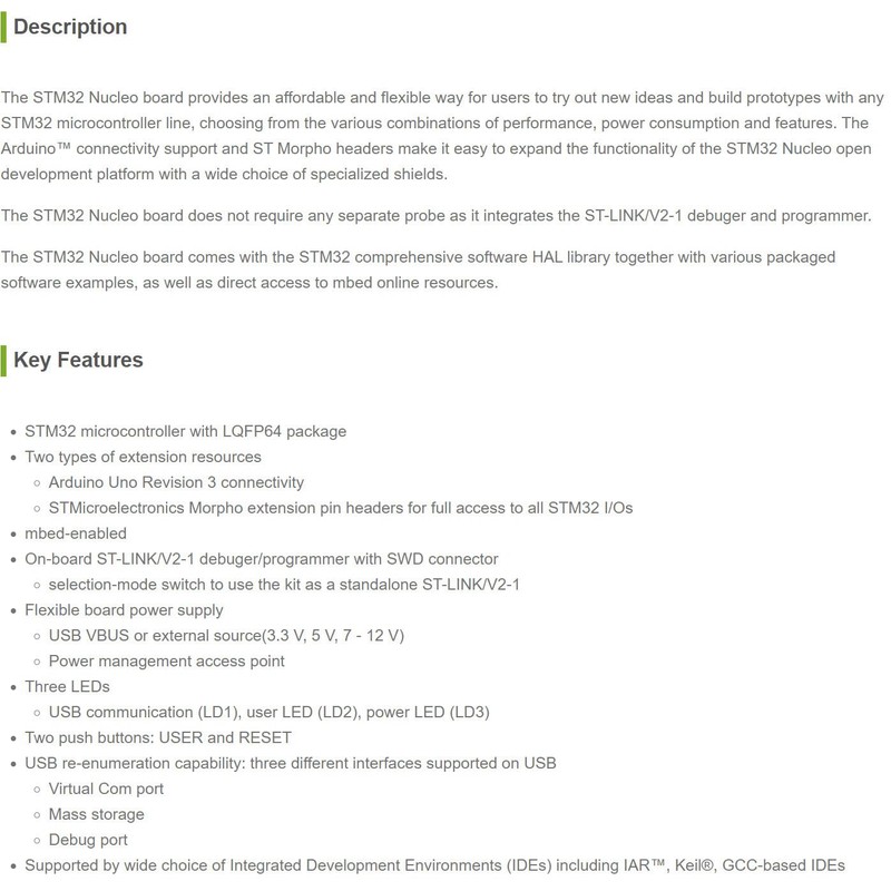 Waveshare NUCLEO-F446RE STM32 Development Board with STM32F446RET6 MCU