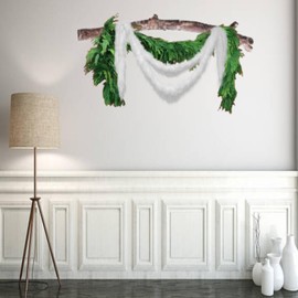 White Christmas Tree Garland, Shag Swag, Faux Fur Decorations, Ornaments, Holiday Home Decor, Accessories, White or Red, Handmade, Fur Accents USA (Snow White, 50' Long)