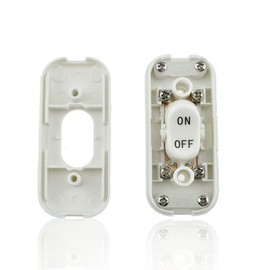 Hahiyo 6A 250V Inline Cord Switch Rocker Button Double Pole on/Off Control Switches Compact Wiring Design Easy Install Multi-Function 1 PCS for Kitchen Lights Bedroom Table Lamp Light Gauge Wire