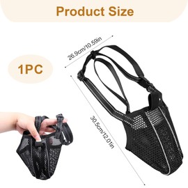 wilcractk Muzzle for Medium Dogs Black - Breathable Mesh Mouth Loop, Toxic Bait Protection and Eating Protection, Ideal for Walks and Public Places