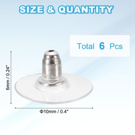 PATIKIL 6 Pcs 925 Sterling Silver Earring Backs, Locking Earring Backs Replacements Hypoallergenic Earring Stopper Secure Locking Charm with Pad for Studs, Silver Tone