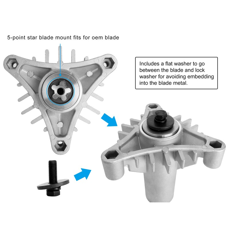 Fourtry 130794 Spindle 153535 Pulley Compatible with Craftsman Mower -