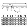 PRIOstahl 2 x wall rails for shelf brackets, 2-row, 1500