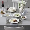 MALACASA Cream-White Plates and Bowls Sets with Gold Rim, Bone