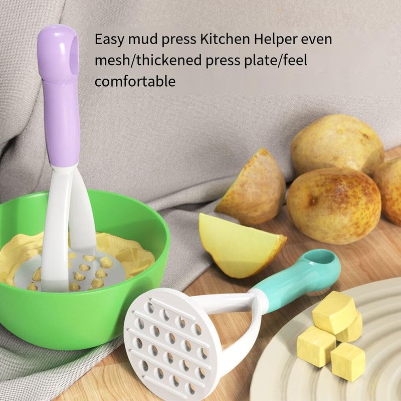 Green Manual Silicone Potato Masher,Mini Potato Masher Fruit and Vegetable