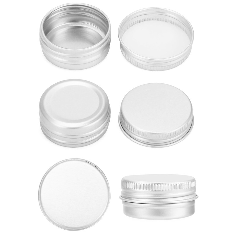 QWORK Pack of 30 Aluminium Cream Jars with Lid, Round